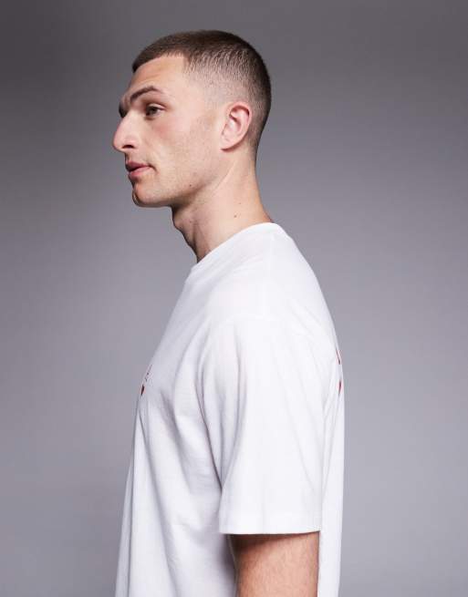 Jack & Jones oversized T-shirt with ace of hearts backprint in cream, 4 of 5