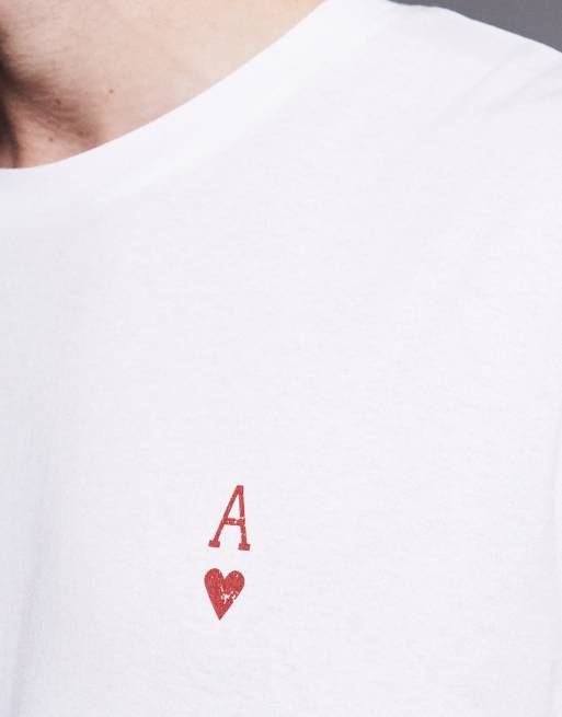 Jack & Jones oversized T-shirt with ace of hearts backprint in