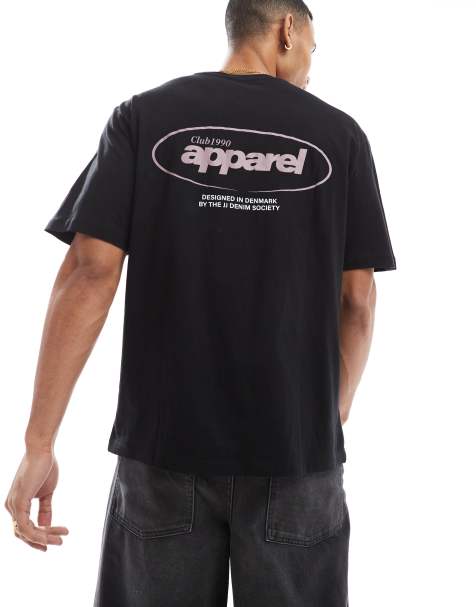 Jack & Jones oversized t-shirt with apparel back print in black - view 1