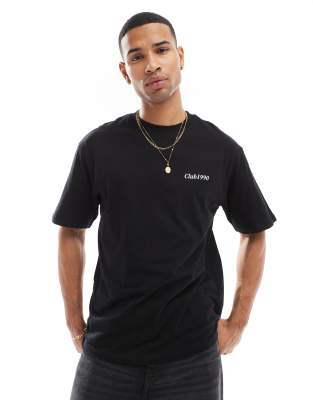 Jack & Jones Oversized T-shirt With Apparel Back Print In Black