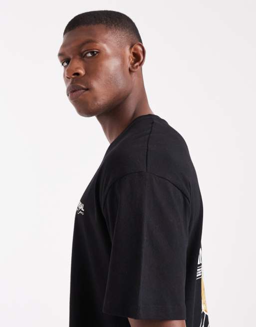 Jack & Jones oversized t-shirt with back print in black | ASOS