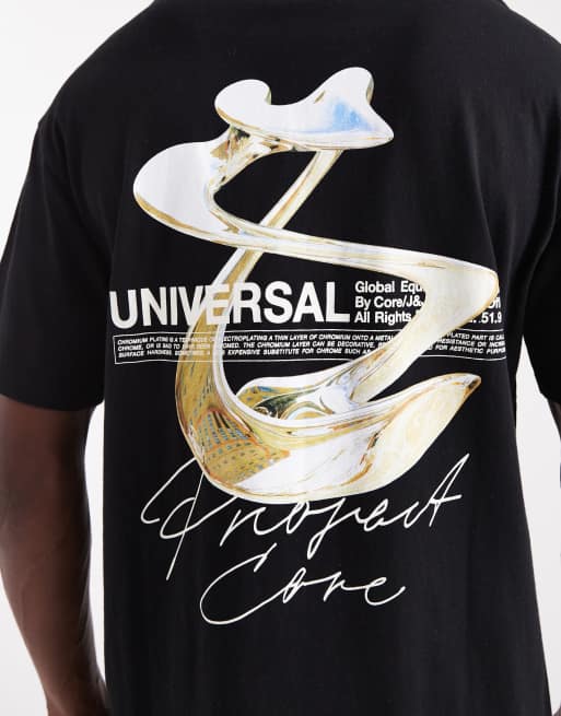 Jack & Jones oversized t-shirt with back print in black | ASOS