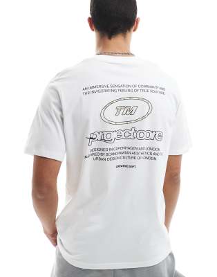 Jack & Jones Oversized T-shirt With Back Print In White