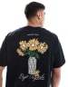 Jack & Jones oversized t-shirt with backprint flowers in