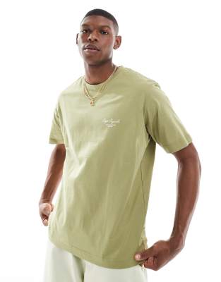 Jack & Jones Oversized T-shirt With Backprint Window In Green