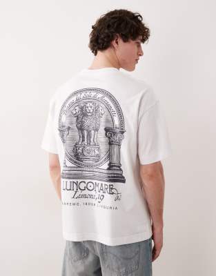 Jack & Jones Oversized T-shirt With Black Back Print In White