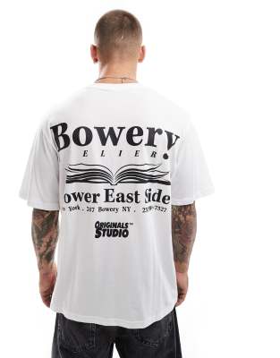 Jack & Jones Oversized T-shirt With Bowery Back Print In White