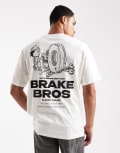 [Jack & Jones] Jack & Jones oversized t-shirt with brake bros print in off white L White