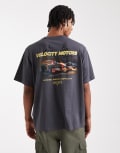 [Jack & Jones] Jack & Jones oversized t-shirt with car back print in grey S Asphalt