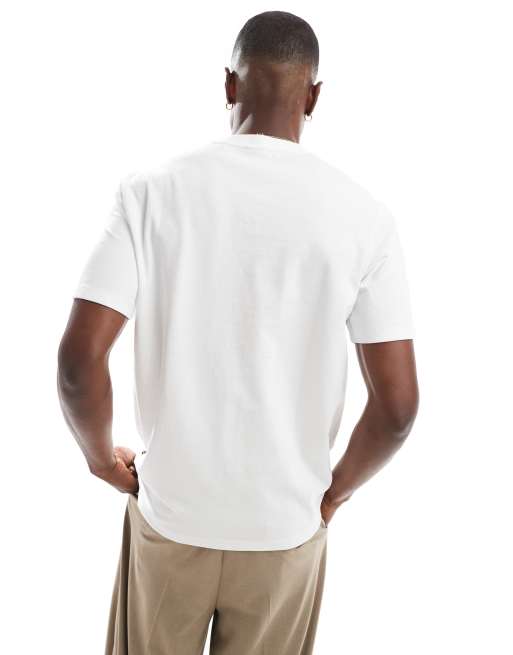 Jack & Jones oversized t-shirt with chest stripe logo in white, 3 of 4