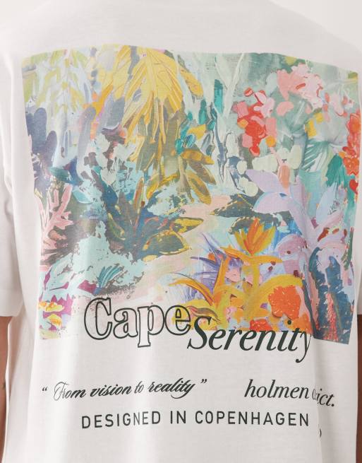 Jack & Jones oversized t-shirt with floral backprint in white, 2 of 5