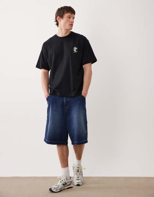 Jack & Jones oversized t-shirt with flower back and front prints in black, 2 of 5