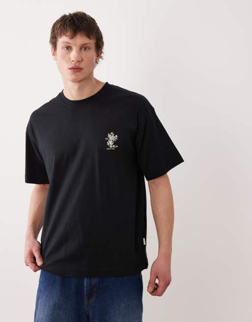 Jack & Jones oversized t-shirt with flower backprint in black, 3 of 5