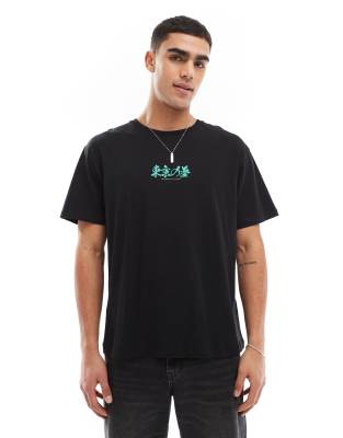 Tシャツ・カットソー FLORAL PRINT T-SHIRT Jack & Jones oversized t-shirt with flower print in black | ASOS