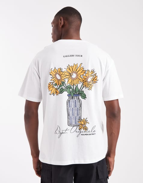 Jack & Jones oversized T-shirt with flower print in white - view 1