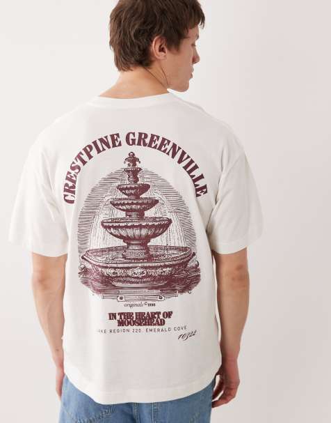 Jack & Jones oversized T-shirt with fountain back print in white - view 1