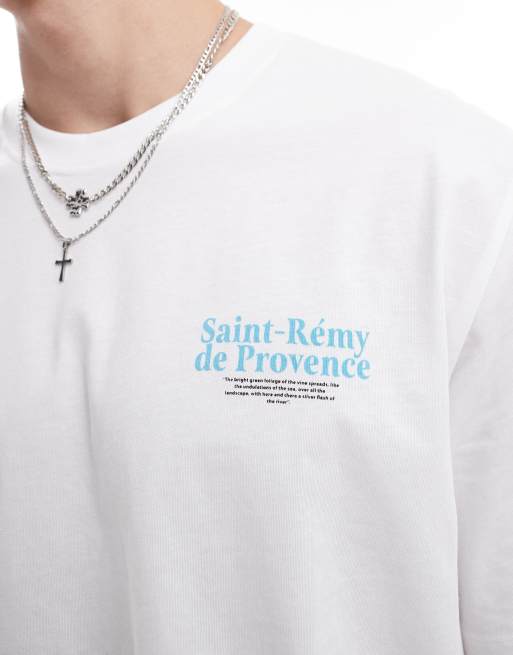 Jack & Jones oversized t-shirt with french print in white