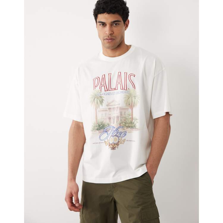 Jack & Jones oversized t-shirt with front scenic print in white | ASOS