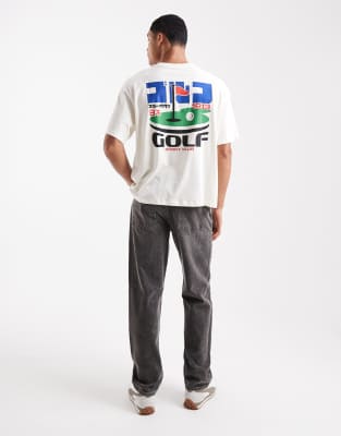 Jack & Jones Oversized T-shirt With Golf Print In White