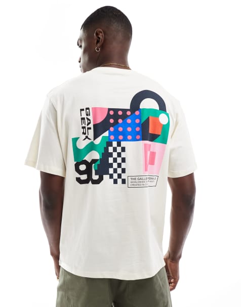 Jack & Jones oversized t-shirt with graphic back print in ecru - view 1
