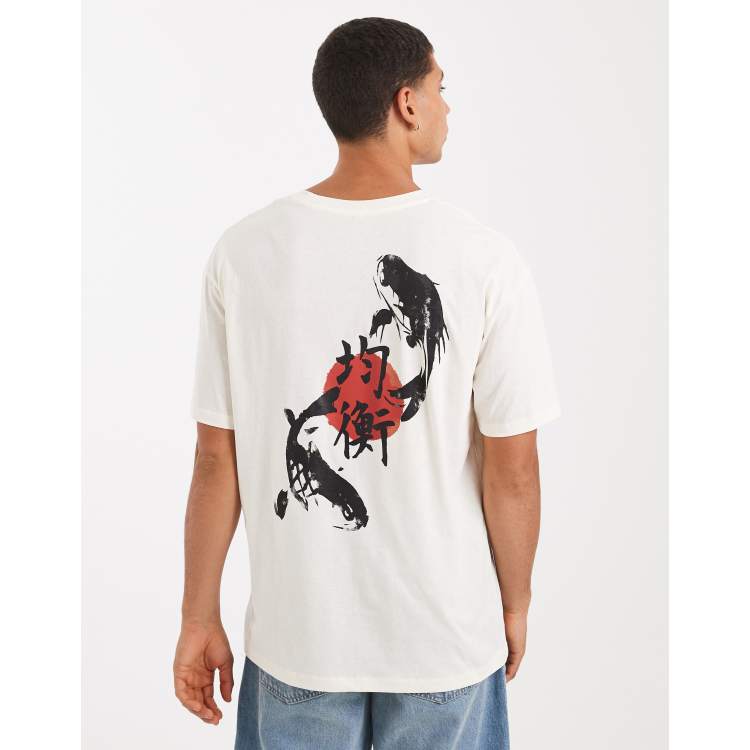 Jack & Jones oversized T-shirt with japanese carp backprint in