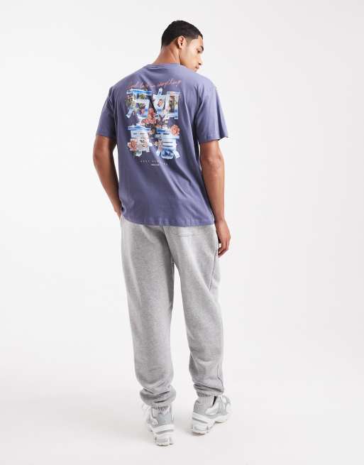 Jack & Jones oversized t-shirt with japanese print in blue