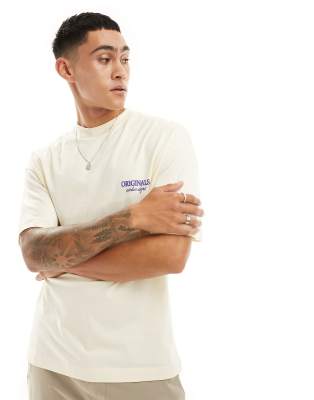 Jack & Jones Oversized T-shirt With Logo Backprint In Neutral