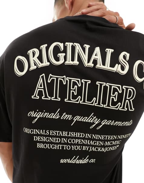 Jack & Jones oversized t-shirt with logo backprint in black - view 1