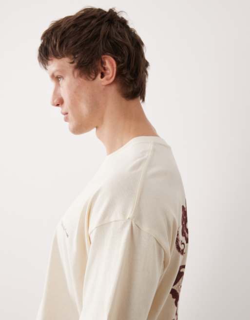 Jack & Jones oversized T-shirt with mosaic back print in cream, 5 of 5