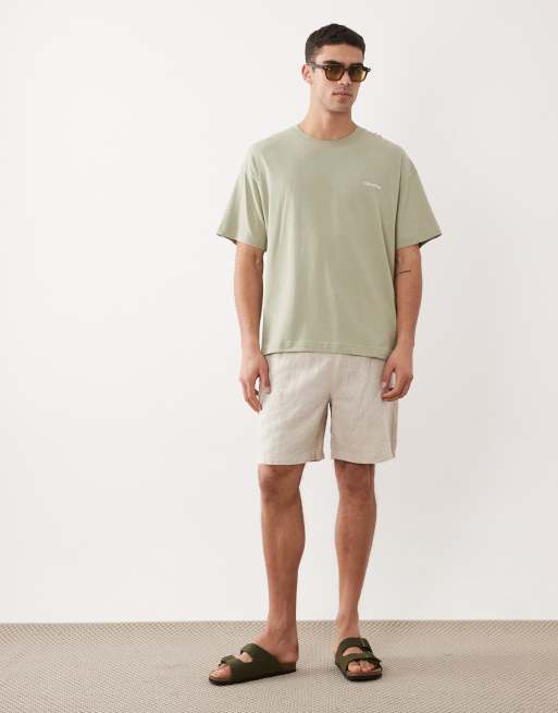 Jack & Jones oversized t-shirt with mosaic backprint in sage green, 2 of 5