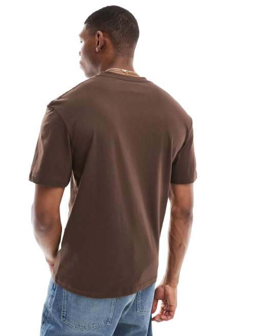 Jack & Jones oversized t-shirt with originals logo in chocolate brown, 2 of 4