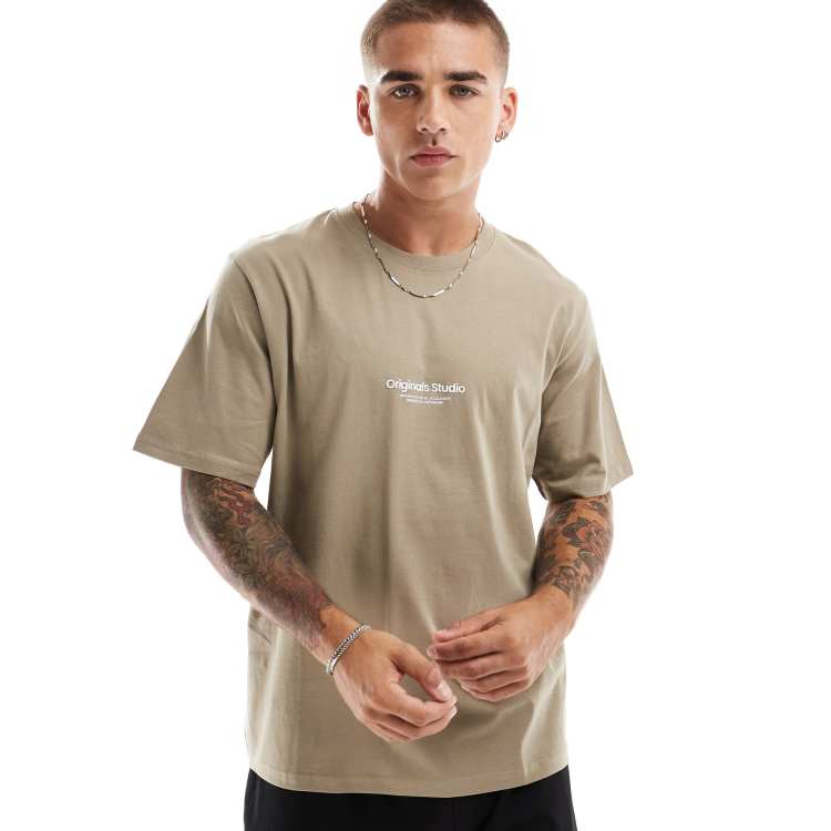 Jack & Jones oversized t-shirt with originals logo in dark gray | ASOS