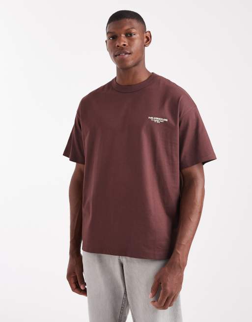 Jack & Jones oversized t-shirt with originals sketch in brown, 3 of 5
