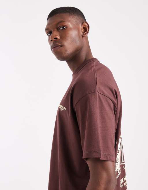 Jack & Jones oversized t-shirt with originals sketch in brown, 4 of 5