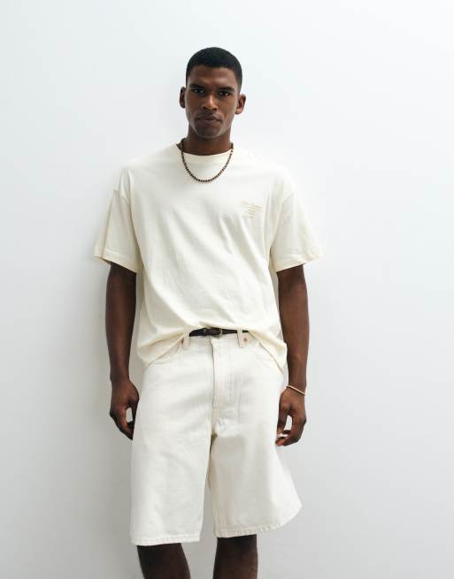 Jack & Jones oversized T-shirt with oyster backprint in cream, 2 of 5