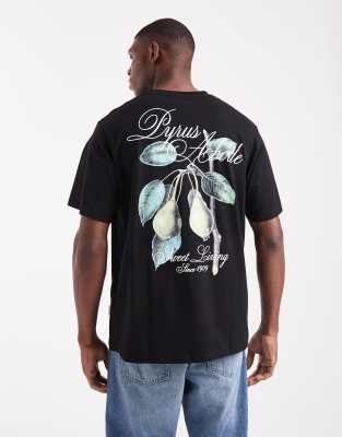 Jack & Jones Oversized T-shirt With Pears Prints In Black