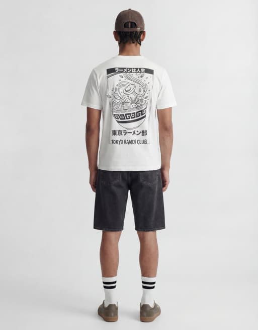 Jack & Jones oversized t-shirt with ramen club back print in white, 3 of 5