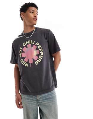 Jack & Jones Oversized T-shirt With Red Hot Chili Peppers Front Print In Gray