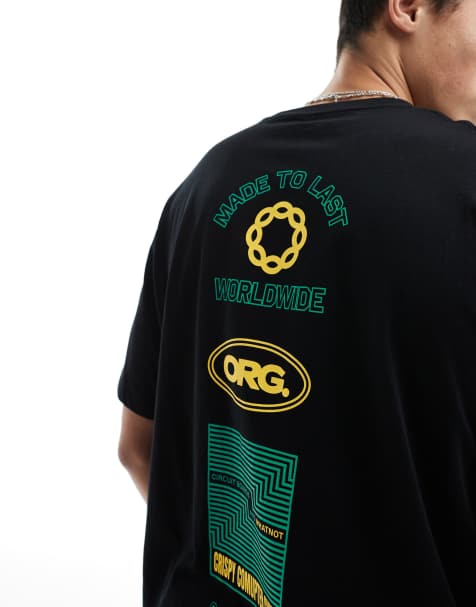 Jack & Jones oversized t-shirt with retro backprint in black - view 1