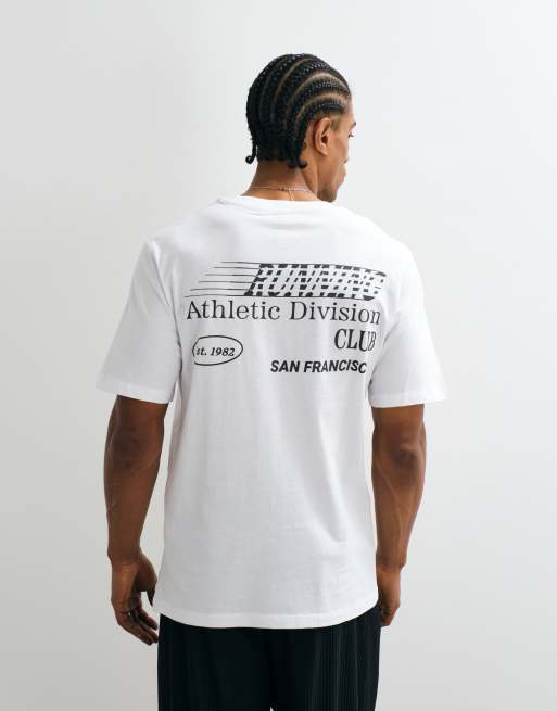 Jack & Jones oversized T-shirt with running club back print in white, 3 of 5