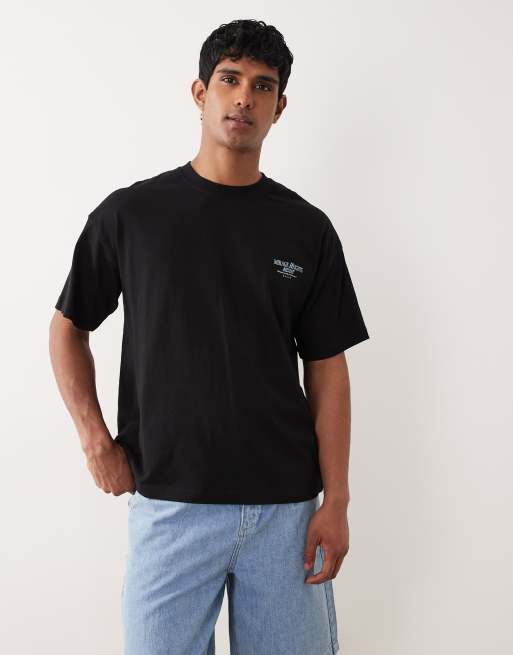 Jack & Jones oversized T-shirt with scenic back print in black | ASOS