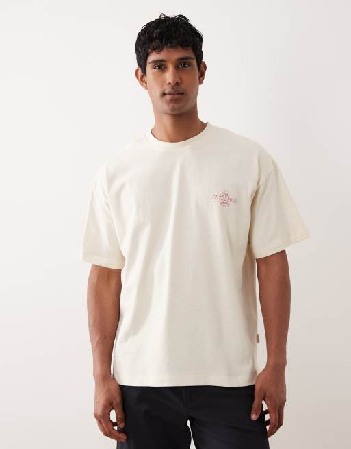 Jack & Jones oversized t-shirt with scenic back print in off white, 5 of 5