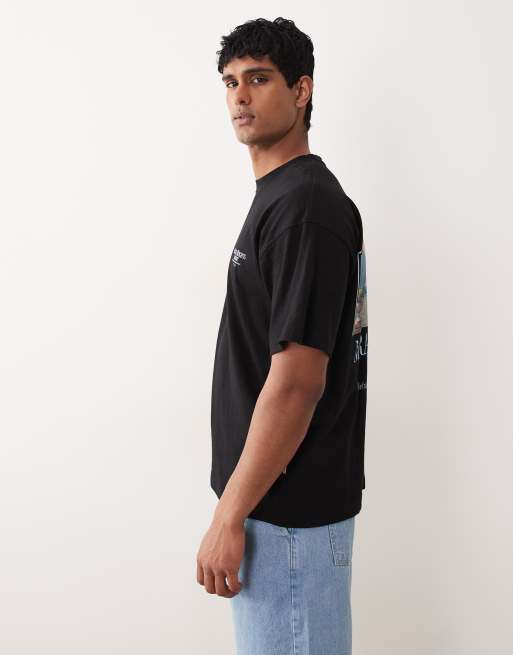 Jack & Jones oversized t-shirt with scenic backprint in black, 3 of 5