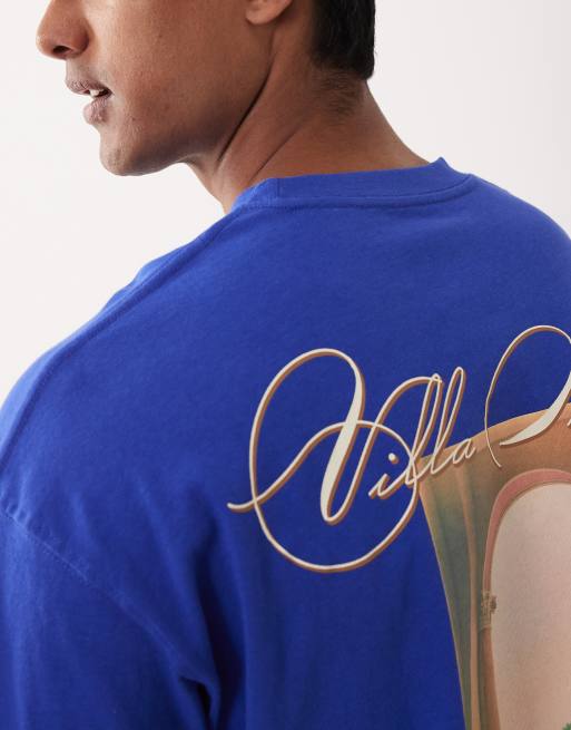 Jack & Jones oversized t-shirt with scenic backprint in bright blue, 3 of 5