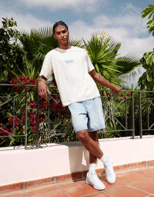 Jack & Jones oversized T-shirt with scenic backprint in cream