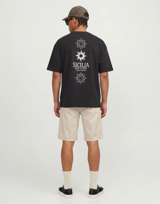 Jack & Jones oversized T-shirt with Sicilia back print in white | ASOS