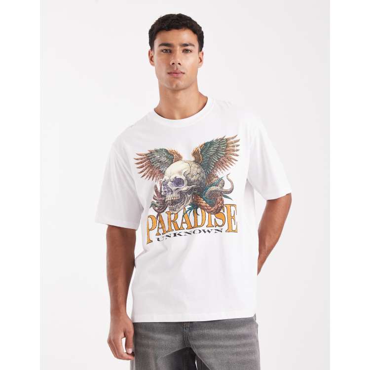 Jack & Jones oversized T-shirt with skull print in white | ASOS