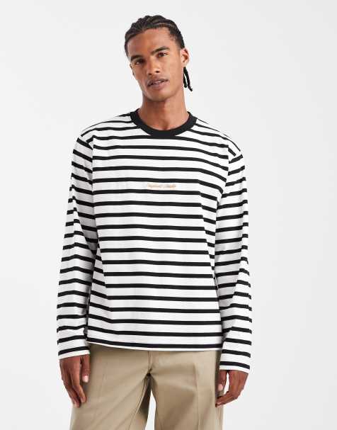 Jack & Jones oversized t-shirt with stripe in black and white - view 1