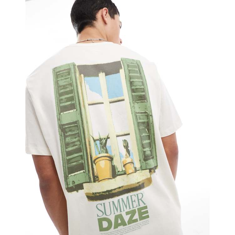 TRIPSHION Cheese Toast グラフィック Tシャツ 8colors Jack & Jones oversized t-shirt with summer daze print in