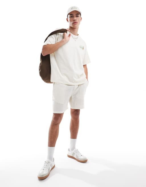 Jack & Jones oversized t-shirt with summer daze print in beige